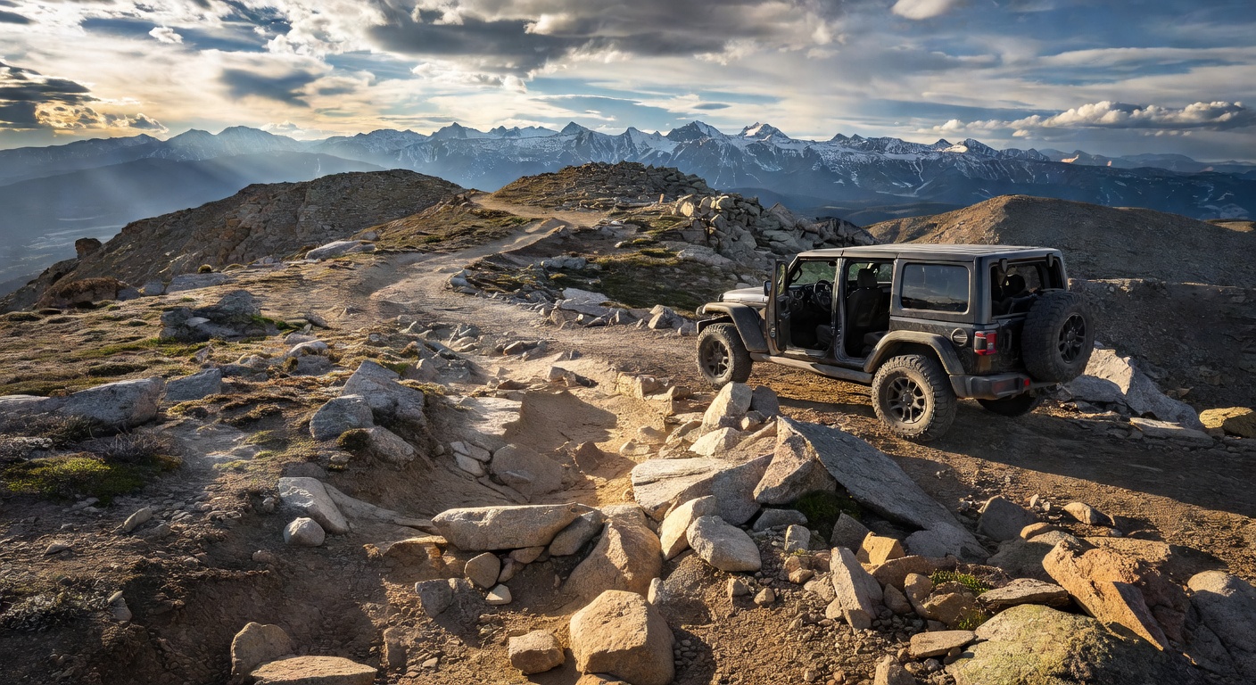 Jeep Wrangler JL on rocky trail